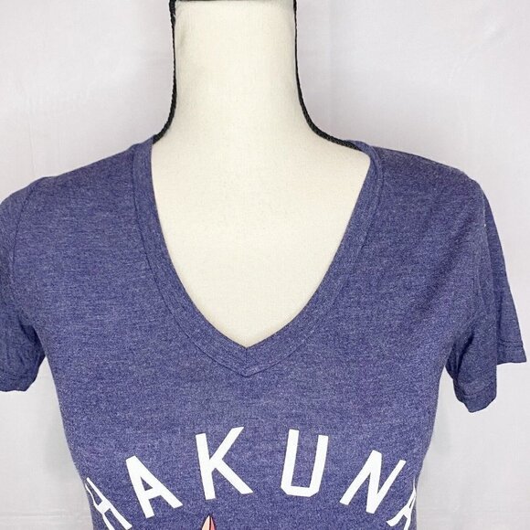 Disney Lion King Hakuna Matata Blue V-Neck T Shirt Size Small - Picture 3 of 6